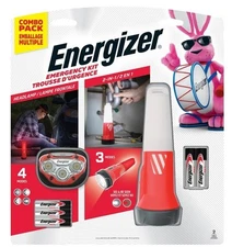 New Energizer LED Flashlight Emergency Set Headlamp 2-in-1 Flashlight +Batteries