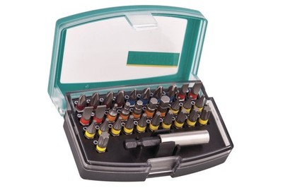 Wolfcraft Solid Bit-Box 32-teilig PZ PH Torx TX Bits Bit Set