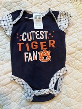 Russell Auburn Tigers Baby one piece 0-3 Months Navy Blue 'Cutest Tiger Fan'
