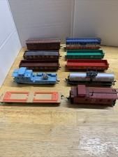15 HO SCALE Lot Santa Fa Train Cars Caboose Box Tanker Coal Flat Various Cars