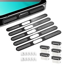 5PACK Speaker Dust Cover for iPhone 16, USB C Plug Type C Port black