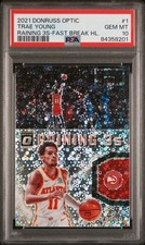 2021 PANINI DONRUSS OPTIC RAINING 3S FAST BREAK HOLO  #1 TRAE YOUNG PSA 10