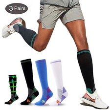 3Pair Compression Socks 20-30mmHg Graduated Support Men Women Sports socks S-XXL