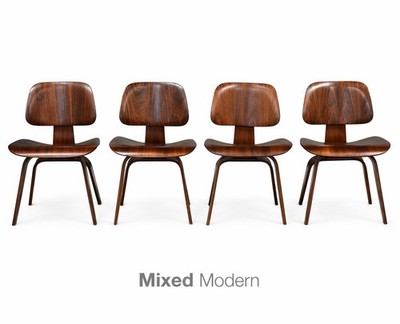 Refinished Charles and Ray Eames DCW Herman Miller Walnut Dining Chairs - Set of