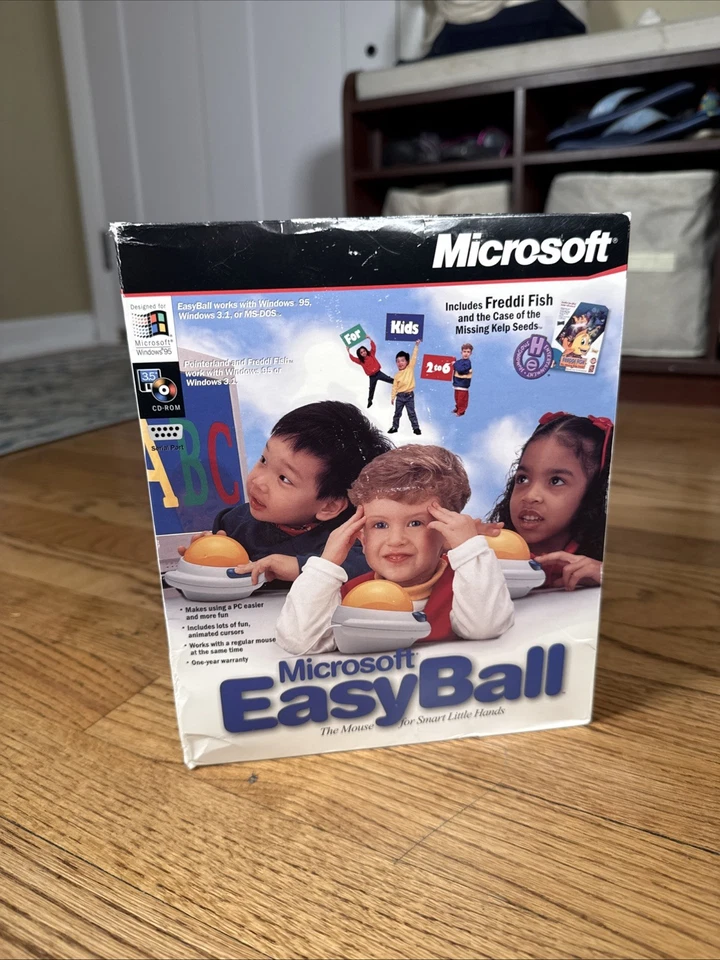 NEW Vintage Microsoft Easyball Children’s Mouse Windows 95 OPEN BOX - Image 2 of 4