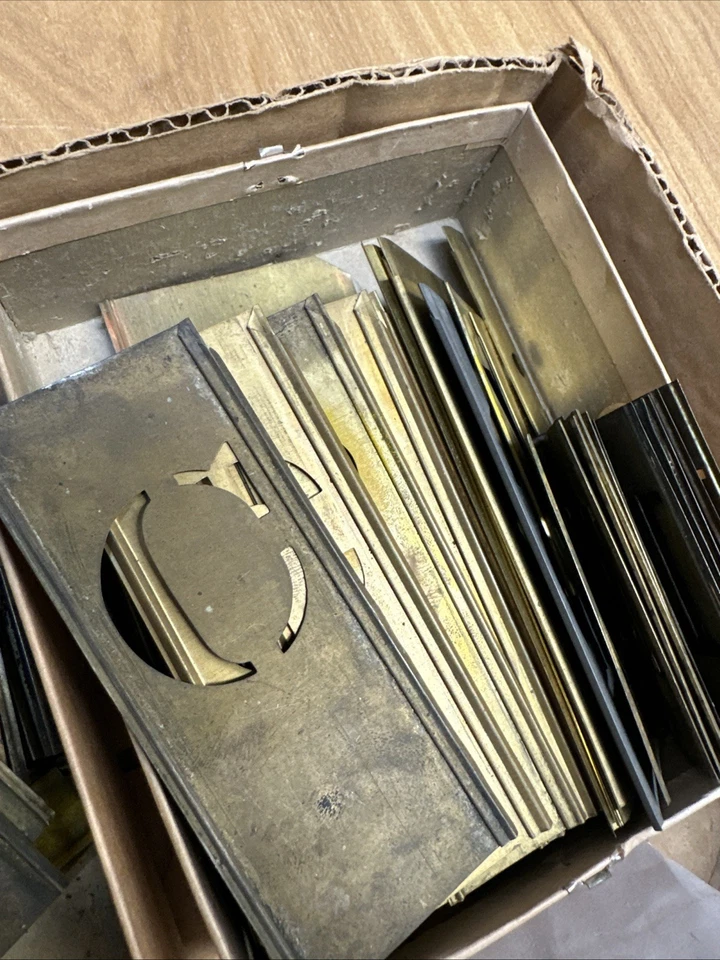 Antiguo Monograma Caligrafía Letra Iniciales Plantillas Cobre Metal Lote Foto 2 de 4