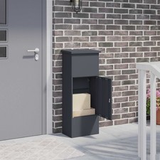 Paketdrop-Box mit Speicher mit T&uuml;r mit Schloss Wetterfeststahl Paketbox vidaXL