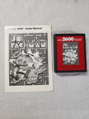 Atari 2600 Jr. Junior Pac-Man Pacman Cartridge With Manual Cleaned and Tested