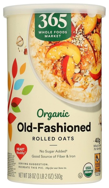 365 de Whole Foods Market, avena laminada orgánica antigua, 18 onzas