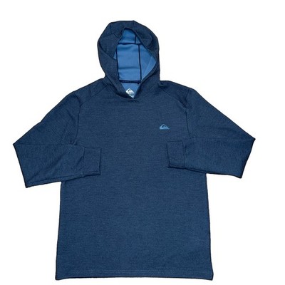 Quicksilver Hoodie Men s Med Navy Blue Textured Pullover 4Way Stretch Dry Flight