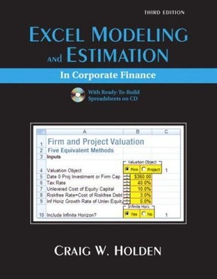 Excel Modeling and Estimation in Corporate Finance Compact Disc C