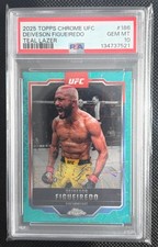 2025 Topps Chrome UFC Deiveson Figueiredo #186 Teal Lazer /175 PSA 10 Pop 2