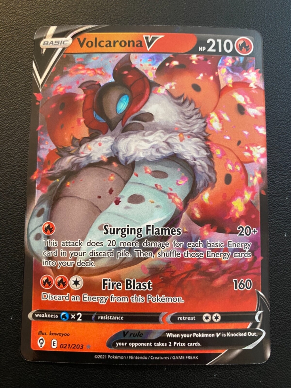 POKEMON TCG VOLCARONA V 21/203 EVOLVING SKIES ULTRA RARE!!