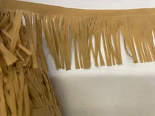 per yard Beige faux suede fringe trim 3” Customs , drapery , home decoration