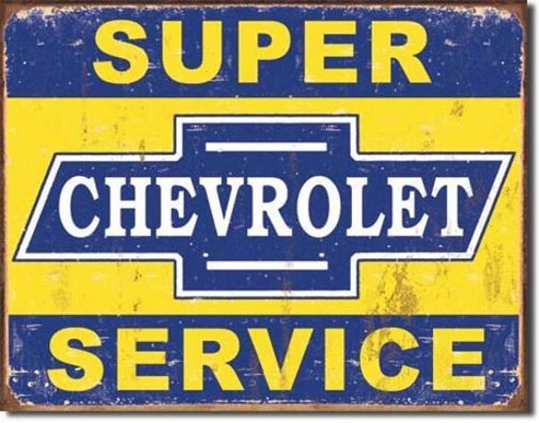 Chevy Super Service USA Chevrolet Vintage Retro Style Werkstatt Metall Schild - Bild 1 von 1