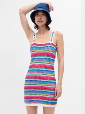 white christmas dresses Bali Square Neck Sleeveless Crochet Midi Dress – Lithologie Co main image 0