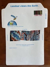 1985 Never Folded Aerogram UC58, UPSS #ALS-24 - Landsat Views the Earth - MINT