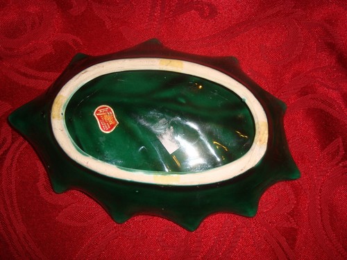 Vintage Lefton Japan Christmas Holly & Red Berry Small Trinket Dish Mrkd 1347 - Bild 3 von 4