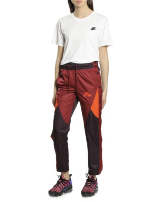 AH7640-652 Nike Woven QSPORT Pants WINE-TEAM ORANGE Wind breaker joggers Sz S