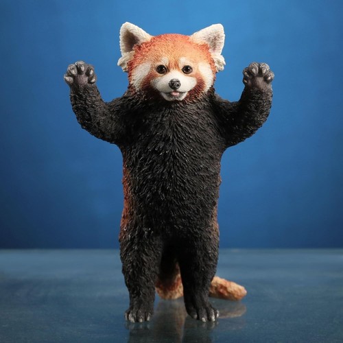 4 Inch Red Panda Standing with Arms Up Resin Animal Miniature Figurine collect - 第 2/4 張圖片