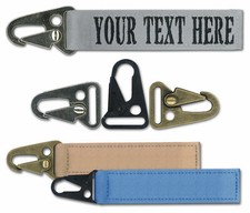 Custom Embroidered 4.5" Double-Sided Sling Clip Style Luggage Tag. Made in USA!