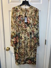 Dolce Gabbana Baroque Style Roses Floral Midi Dress. IT size 46, US size 10