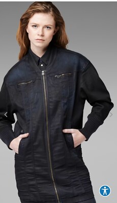 G- star Raw Midge Denim Navy/Black Jacket Size XS UK 6 RRP £220