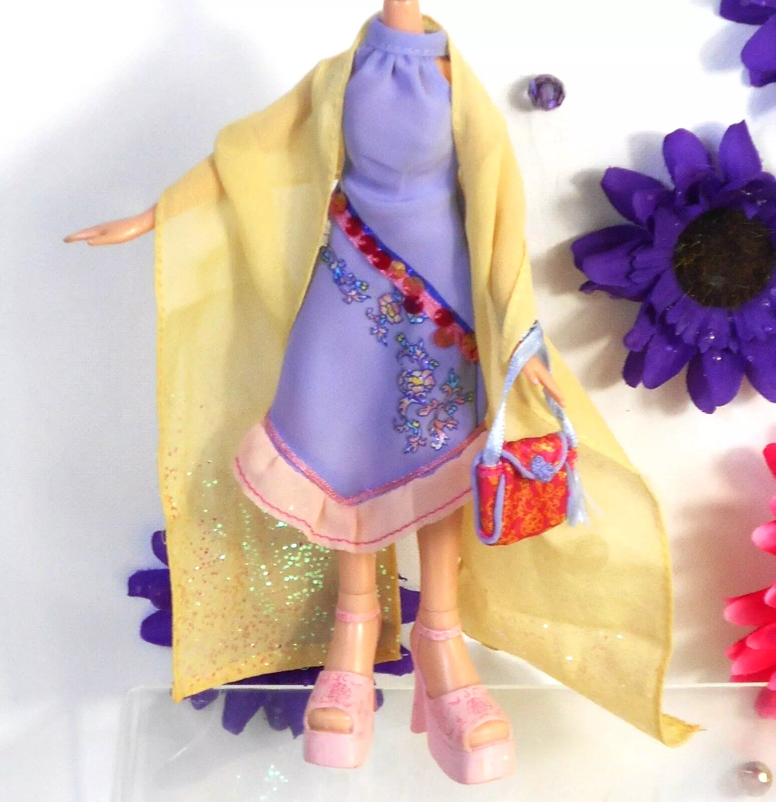 mga original formal funk doll clothes dress sandals purse scarf 