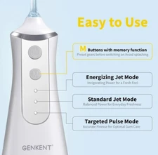 Cordless Water Flosser for Teeth – 3 Modes, 5 Tips, Rechargeable Dental Cleaner