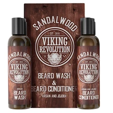 Beard Wash & Beard Conditioner Set W/Argan & Jojoba Oils - Softens & Strengthens