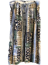 Size 20 Plus Kathy Lee Skirt - Blue and Beige Geo Skirt Button Up vintage