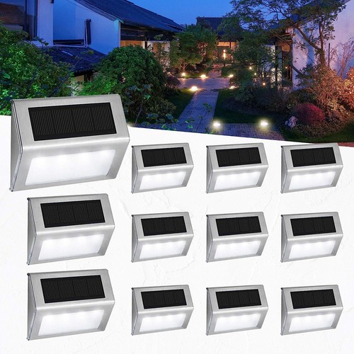 1-10Pcs Solar LED Deck Lights Outdoor Garden Step Stairs Fence Wall Path Pathway - Picture 2 of 18