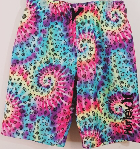 HURLEY Boys L 12-13 Yrs Pull-on Drawstring Dri Fit LOGO Shorts Multicolor New - Picture 5 of 5