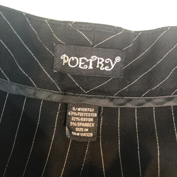 Pantalones Cortos Para Mujer Poetry Medianos Largos Cremallera Negro Blanco Rayas Foto 4 de 4