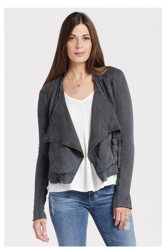 NWT Free People Shrunken Moto Jacket Black Sz XS Rare Style Retail $128