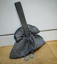 Sandawana Opera India Bag Silver Evening Handbag Pearls Sequin Studded Japan