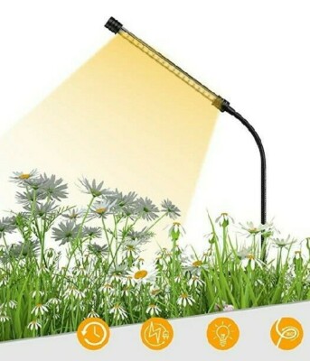 NEW Plant Grow Light 1 Arm Clip Full Spectrum w/ 4/8/12H Timer 5 Dimmable Levels