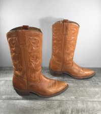 Vintage Berman  s Men  s Cowboy Western Leather Biker Motorcycle Pull On Boots 8 D