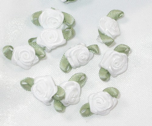 ROSE Mini Ribbon Roses Polyester Satin Ribbon 25 Pack lots of colors US SELLER - Picture 6 of 57