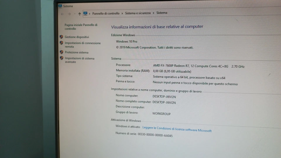 Computer mini pc usato windows 10 amd 8gb ssd desktop wifi hdmi per monitor o tv - Immagine 3 di 4