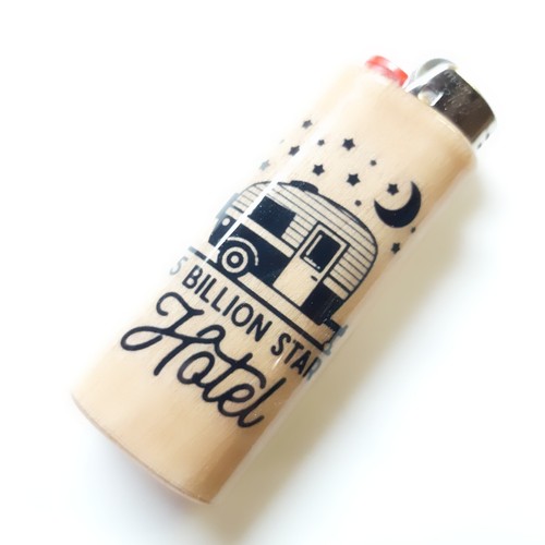 Camping 5 Billion Star Hotel Lighter Case Holder Sleeve Cover Fits Bic Lighters - Picture 3 of 5
