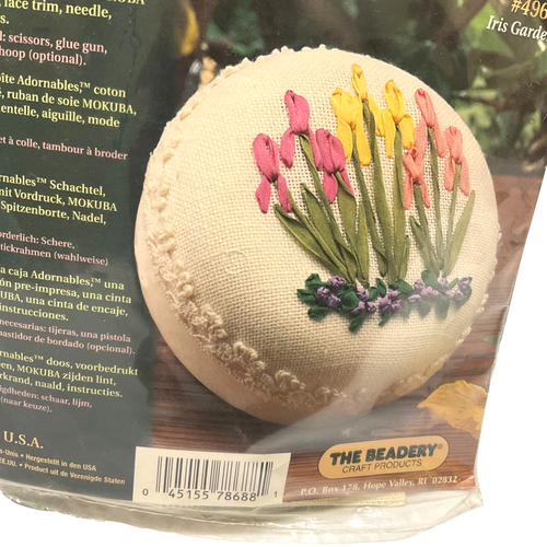 Adornables “Iris Garden” Ribbon Embroidery Box Kit #4965 The Beadery New - Picture 5 of 7