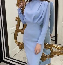 Womens Party Occasion Wedding Prom Maxi Bodycon Dress Long Sleeve Slim Stretchy