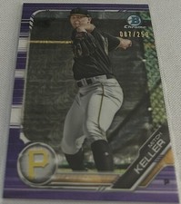 2019 Bowman Chrome Baseball Mitch Keller Pittsburgh Pirates Purple Mojo #d 250