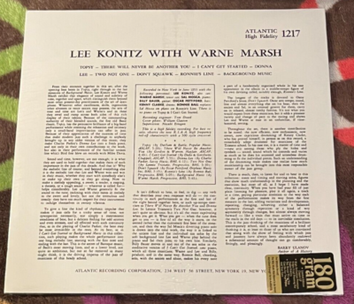 LEE KONITZ - with Warne Marsh ~ ATLANTIC 1217 {Sealed Reissue} w