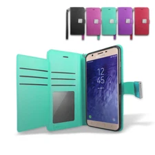 For Samsung Galaxy J7 Star/ J3 Star Double Wallet Leather Fold Stand Case Cover