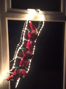 LED Santa Climbing Ladder Rope Outdoor Indoor Light Up ...