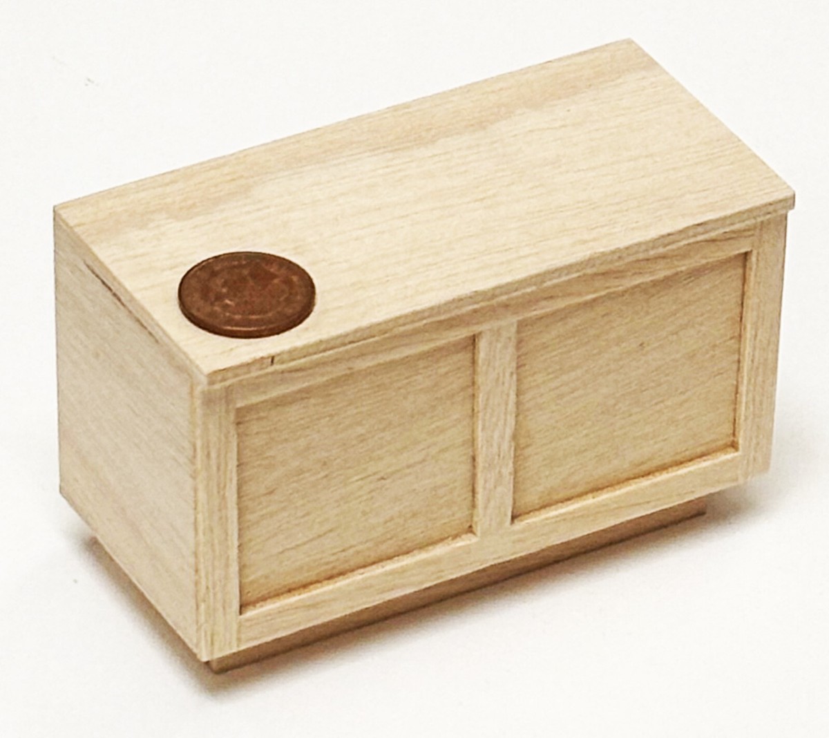 Dolls House Small Straight Natural Finish Wood Bar Counter 1:12