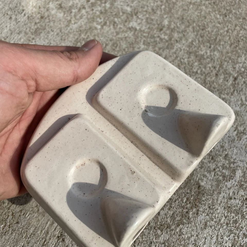 Vintage Ceramic White Speckled Double Oval Picture Frame Free Standing - HN - Image 3 of 4