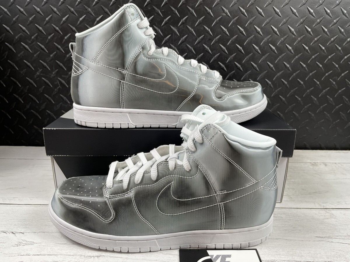 New Nike Dunk High Clot “Flux” White Metallic Silver Mens Size